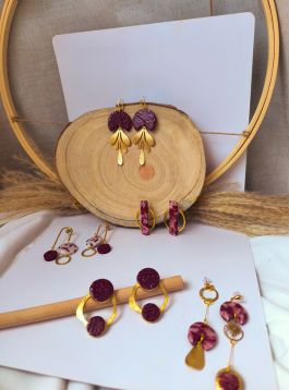 Colección Tinto: Pendientes Arcilla Polimérica | Arrebol Artesanía
