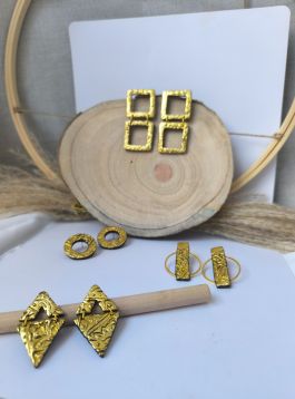 Pendientes de Arcilla Dorados | Arrebol Artesanía