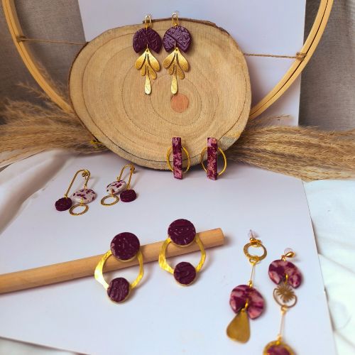 Colección Tinto: Pendientes Arcilla Polimérica | Arrebol Artesanía